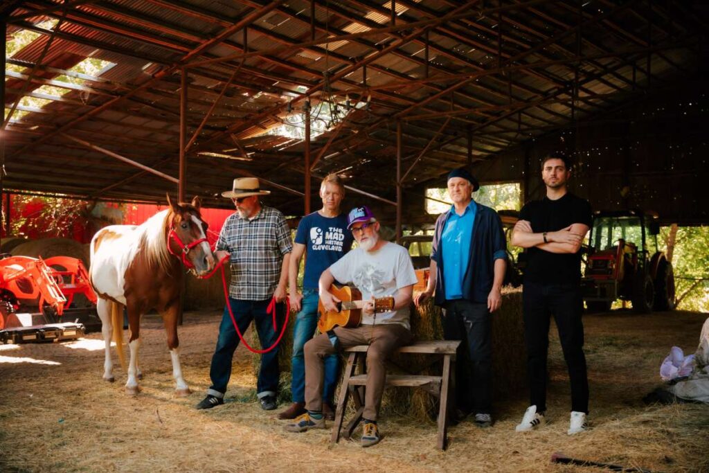 The band CAKE with a horse